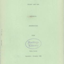 Strides Boat Yard Historical Archaeological Study