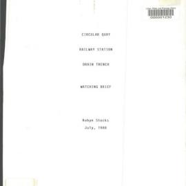 Circular Quay Railway Station Drain Trench Watching Brief.