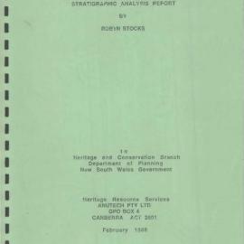 First Government House Site Sydney Stratigraphic Analysis Report.