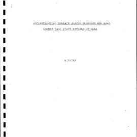 Archaeological Surface Survey. Proposed New Road, Caddie Park State Recreation Area.
