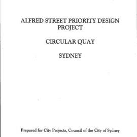 Heritage Impact Assessment. Alfred Street Priority Design Project, Circular Quay, Sydney.