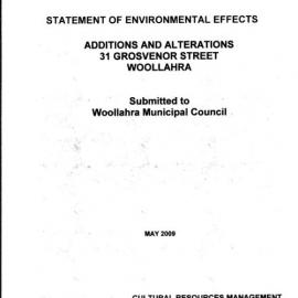 Statement of Environmental Effects. Additions and Alterations. 31 Grosvenor Street, Woollahra.